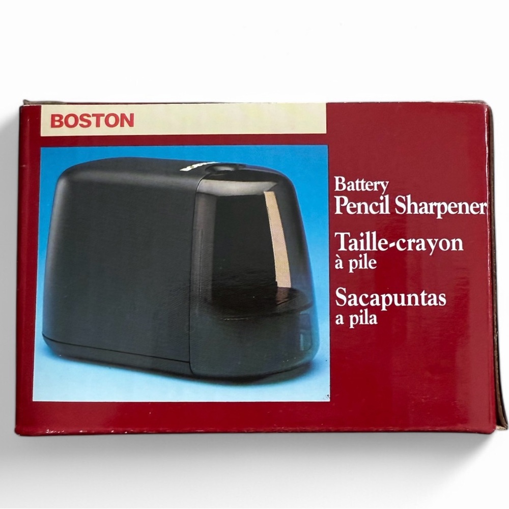 NIB BOSTON Battery Operated Pencil Sharpener - Black Model 16750